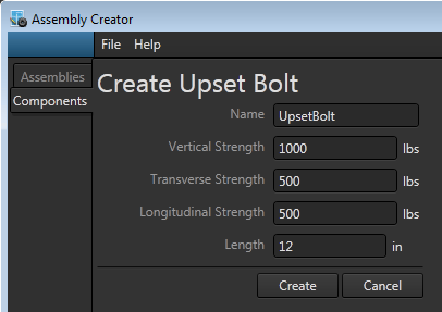 Create upset bolt